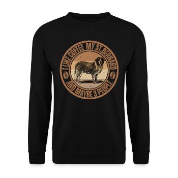 St. Bernard Coffee Dog Cafe - Unisex Sweatshirt - black - Front - Alina (178cm) & Michal (187cm)