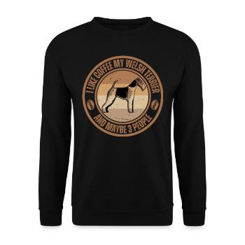 Welsh Terrier Coffee Dog Cafe - Unisex Sweatshirt - black - Front - Alina (178cm) & Michal (187cm)