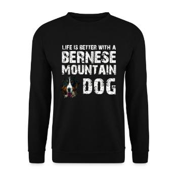 Berner Sennenhund - Unisex Pullover - Schwarz - Vorne - Alina (178cm) & Michal (187cm)