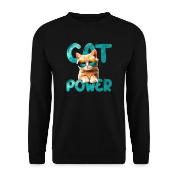 Cat Power - Unisex Pullover - Schwarz - Vorne - Alina (178cm) & Michal (187cm)