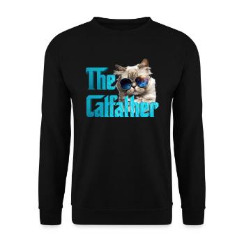 Der Katzenvater - Unisex Pullover - Schwarz - Vorne - Alina (178cm) & Michal (187cm)