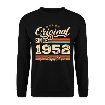 Original 1952 Jahrgang - 1952 Geburtstagsgeschenk - Unisex Pullover - Schwarz - Vorne - Alina (178cm) & Michal (187cm)