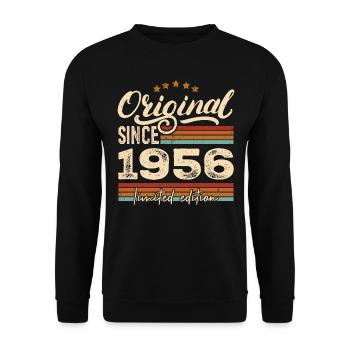 Original 1956 Jahrgang - 1956 Geburtstagsgeschenk - Unisex Pullover - Schwarz - Vorne - Alina (178cm) & Michal (187cm)