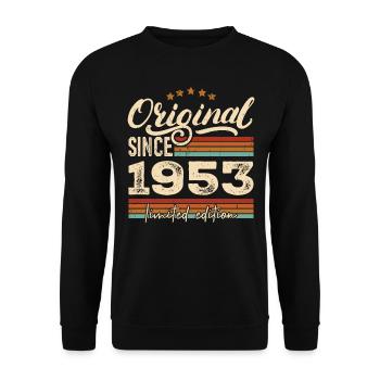 Original 1953 Jahrgang - 1953 Geburtstagsgeschenk - Unisex Pullover - Schwarz - Vorne - Alina (178cm) & Michal (187cm)