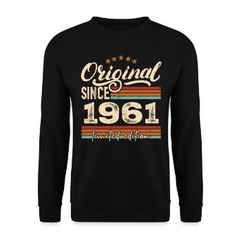 Original 1961 Vintage - 1961 Birthday Gift - Unisex Sweatshirt - black - Front - Alina (178cm) & Michal (187cm)