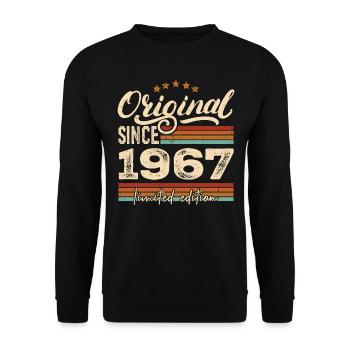 Original 1967 Vintage - 1967 Birthday Gift - Unisex Sweatshirt - black - Front - Alina (178cm) & Michal (187cm)