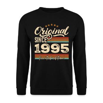 Original 1995 Vintage - Cadeau D’anniversaire 1995 - Sweat-shirt Unisexe - noir - Devant - Alina (178cm) & Michal (187cm)
