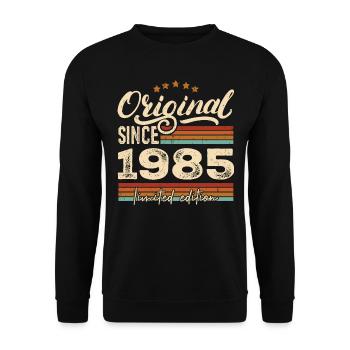 Original 1985 Jahrgang - 1985 Geburtstagsgeschenk - Unisex Pullover - Schwarz - Vorne - Alina (178cm) & Michal (187cm)
