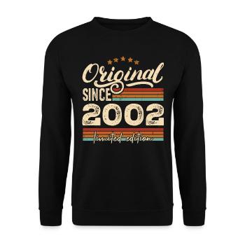 Original 2002 Vintage - 2002 Birthday Gift - Unisex Sweatshirt - black - Front - Alina (178cm) & Michal (187cm)