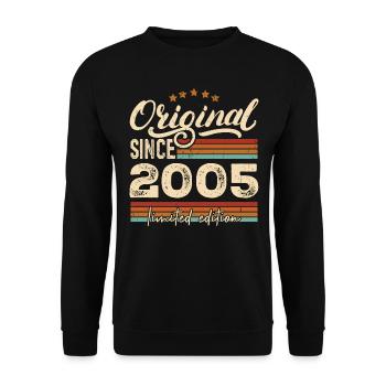 Original 2005 Jahrgang - 2005 Geburtstagsgeschenk - Unisex Pullover - Schwarz - Vorne - Alina (178cm) & Michal (187cm)