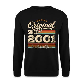 Original 2001 Vintage - Cadeau D’anniversaire 2001 - Sweat-shirt Unisexe - noir - Devant - Alina (178cm) & Michal (187cm)