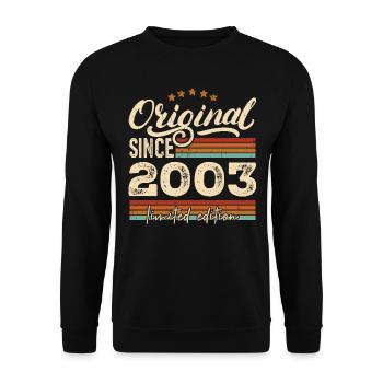 Original 2003 Jahrgang - 2003 Geburtstagsgeschenk - Unisex Pullover - Schwarz - Vorne - Alina (178cm) & Michal (187cm)