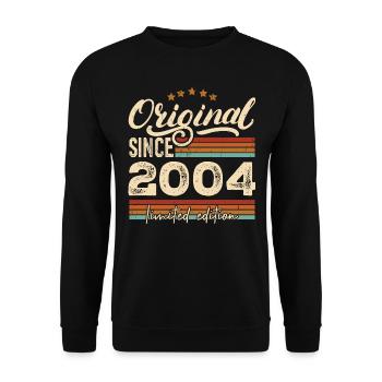 Original 2004 Jahrgang - 2004 Geburtstagsgeschenk - Unisex Pullover - Schwarz - Vorne - Alina (178cm) & Michal (187cm)