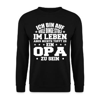 ich bin stolz wie ein Opa - Unisex Pullover - Schwarz - Vorne - Alina (178cm) & Michal (187cm)