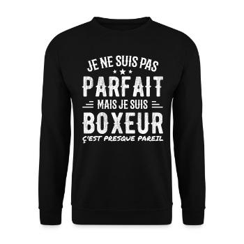 Not perfect but boxer - Unisex Sweatshirt - black - Front - Alina (178cm) & Michal (187cm)