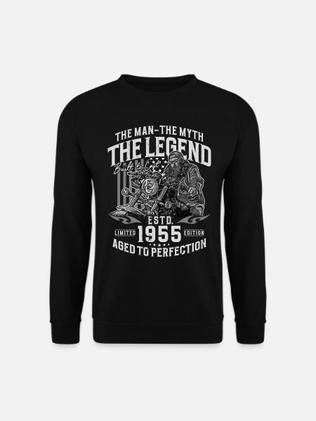 1955 Jahrgang Mann Mythos Legende Biker Motorrad - Unisex Pullover - Schwarz
