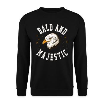 chauves et majestueux drôles hommes chauves - Sweat-shirt Unisexe - noir - Devant - Alina (178cm) & Michal (187cm)