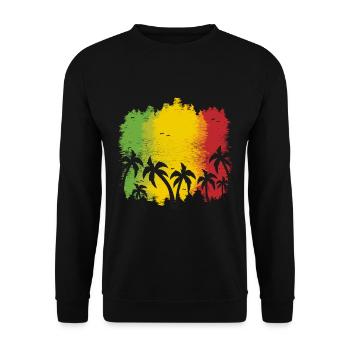 Reggae Palmen - Unisex Pullover - Schwarz - Vorne - Alina (178cm) & Michal (187cm)