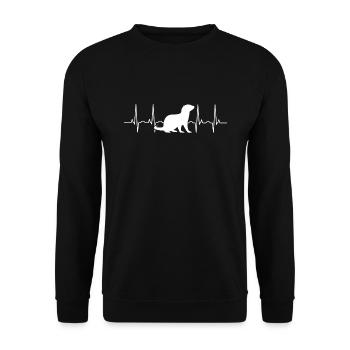 Otter Heartbeat Otter Heartbeat Otter Gift - Unisex Sweatshirt - black - Front - Alina (178cm) & Michal (187cm)