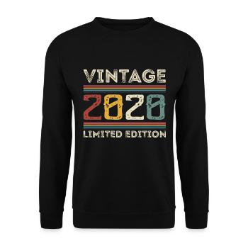 Vintage 2020 Vintage Rétro Cadeau d’anniversaire - Sweat-shirt Unisexe - noir - Devant - Alina (178cm) & Michal (187cm)