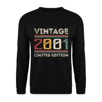 Vintage 2001 Vintage Retro Birthday Gift - Unisex Sweatshirt - black - Front - Alina (178cm) & Michal (187cm)