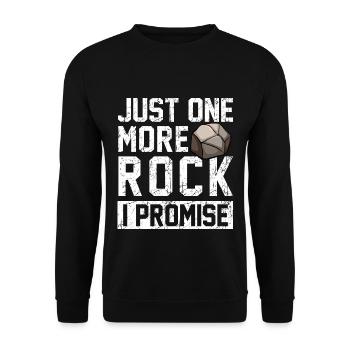 Just One More Rock I Promise - Geologie Fossilien - Unisex Pullover - Schwarz - Vorne - Alina (178cm) & Michal (187cm)