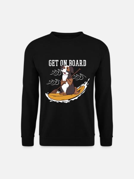 Stand up paddling dog on SUP board surfboard - Unisex Sweatshirt - black