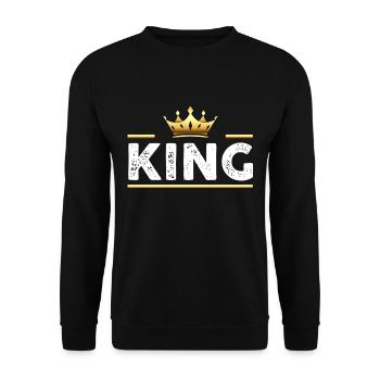 King, the best - Unisex Sweatshirt - black - Front - Alina (178cm) & Michal (187cm)
