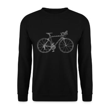 Road Bike Sketch Drawing - Unisex Sweatshirt - black - Front - Alina (178cm) & Michal (187cm)