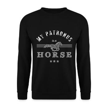 My Patronus is a Horse - white Edition - Unisex Pullover - Schwarz - Vorne - Alina (178cm) & Michal (187cm)