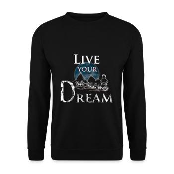 Les chiens de traîneau vivent votre rêve - Sweat-shirt Unisexe - noir - Devant - Alina (178cm) & Michal (187cm)