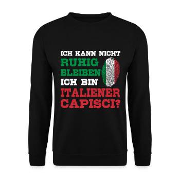 Typisch Italiener Italien Geste Capisci - Unisex Pullover - Schwarz - Vorne - Alina (178cm) & Michal (187cm)