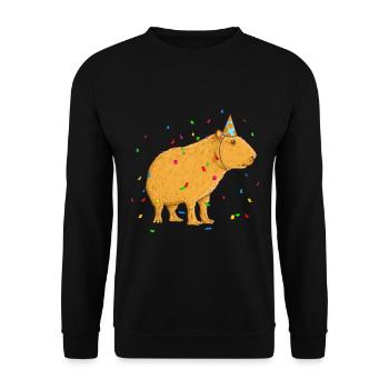 Anniversaire de Capybara - Sweat-shirt Unisexe - noir - Devant - Alina (178cm) & Michal (187cm)