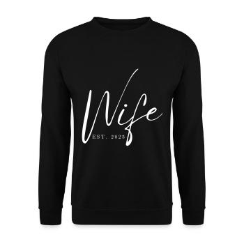 Femme Est. 2025 Vient de se marier Lune de miel Mariage - Sweat-shirt Unisexe - noir - Devant - Alina (178cm) & Michal (187cm)
