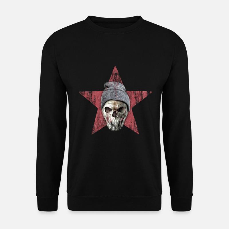 skull and red star - Unisex Sweatshirt - black
