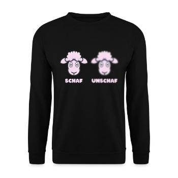 Scharfes Schaf (Unschärfe-Edition) - Unisex Pullover - Schwarz - Vorne - Alina (178cm) & Michal (187cm)