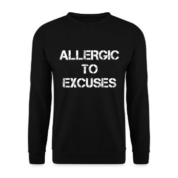Allergic To Excuses - Unisex Sweatshirt - black - Front - Alina (178cm) & Michal (187cm)