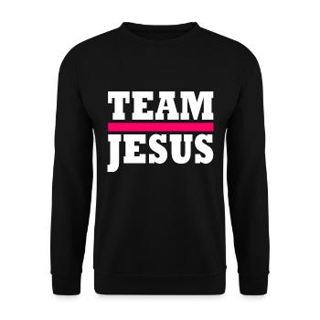 Team jesus - Unisex Sweatshirt - black - Front - Alina (178cm) & Michal (187cm)