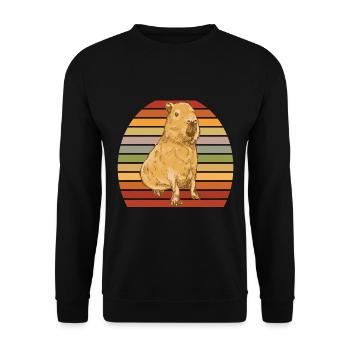 Capybara - Unisex Sweatshirt - black - Front - Alina (178cm) & Michal (187cm)