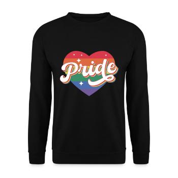 Fierté Cœur arc-en-ciel - Sweat-shirt Unisexe - noir - Devant - Alina (178cm) & Michal (187cm)