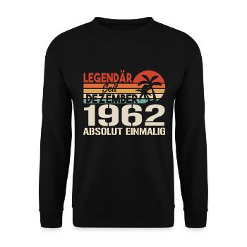 Legendär Seit Dezember 1962 Absolut Einmalig 1962 - Unisex Pullover - Schwarz - Vorne - Alina (178cm) & Michal (187cm)
