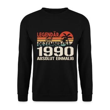 Legendär Seit Dezember 1990 Absolut Einmalig 1990 - Unisex Pullover - Schwarz - Vorne - Alina (178cm) & Michal (187cm)