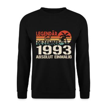 Legendär Seit Dezember 1993 Absolut Einmalig 1993 - Unisex Pullover - Schwarz - Vorne - Alina (178cm) & Michal (187cm)