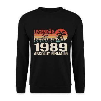 Legendär Seit Dezember 1989 Absolut Einmalig 1989 - Unisex Pullover - Schwarz - Vorne - Alina (178cm) & Michal (187cm)