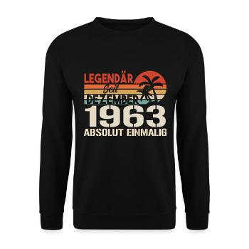 Legendär Seit Dezember 1963 Absolut Einmalig 1963 - Unisex Pullover - Schwarz - Vorne - Alina (178cm) & Michal (187cm)