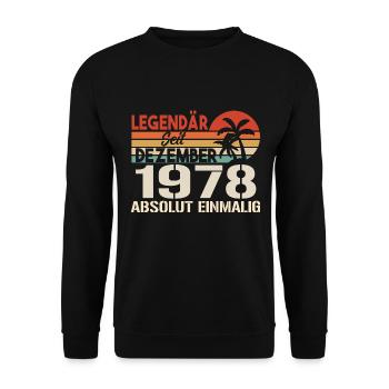 Legendär Seit Dezember 1978 Absolut Einmalig 1978 - Unisex Pullover - Schwarz - Vorne - Alina (178cm) & Michal (187cm)