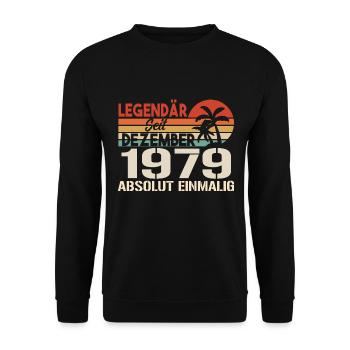 Legendär Seit Dezember 1979 Absolut Einmalig 1979 - Unisex Pullover - Schwarz - Vorne - Alina (178cm) & Michal (187cm)