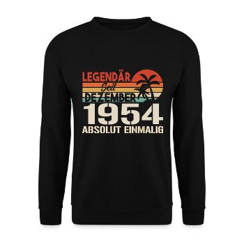 Legendär Seit Dezember 1954 Absolut Einmalig 1954 - Unisex Pullover - Schwarz - Vorne - Alina (178cm) & Michal (187cm)