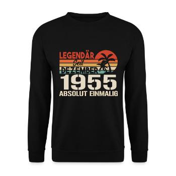 Legendär Seit Dezember 1955 Absolut Einmalig 1955 - Unisex Pullover - Schwarz - Vorne - Alina (178cm) & Michal (187cm)