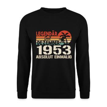 Legendär Seit Dezember 1953 Absolut Einmalig 1953 - Unisex Pullover - Schwarz - Vorne - Alina (178cm) & Michal (187cm)